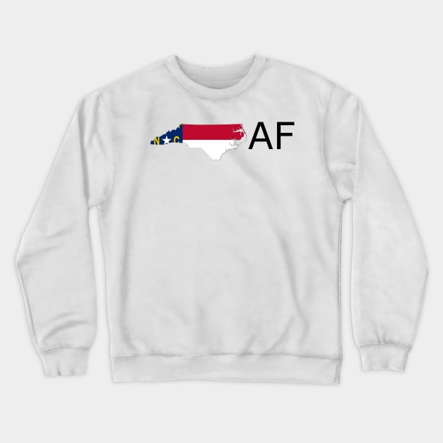 North Carolina Flag State Outline AF (black) Crewneck Sweatshirt by Big Term Designs